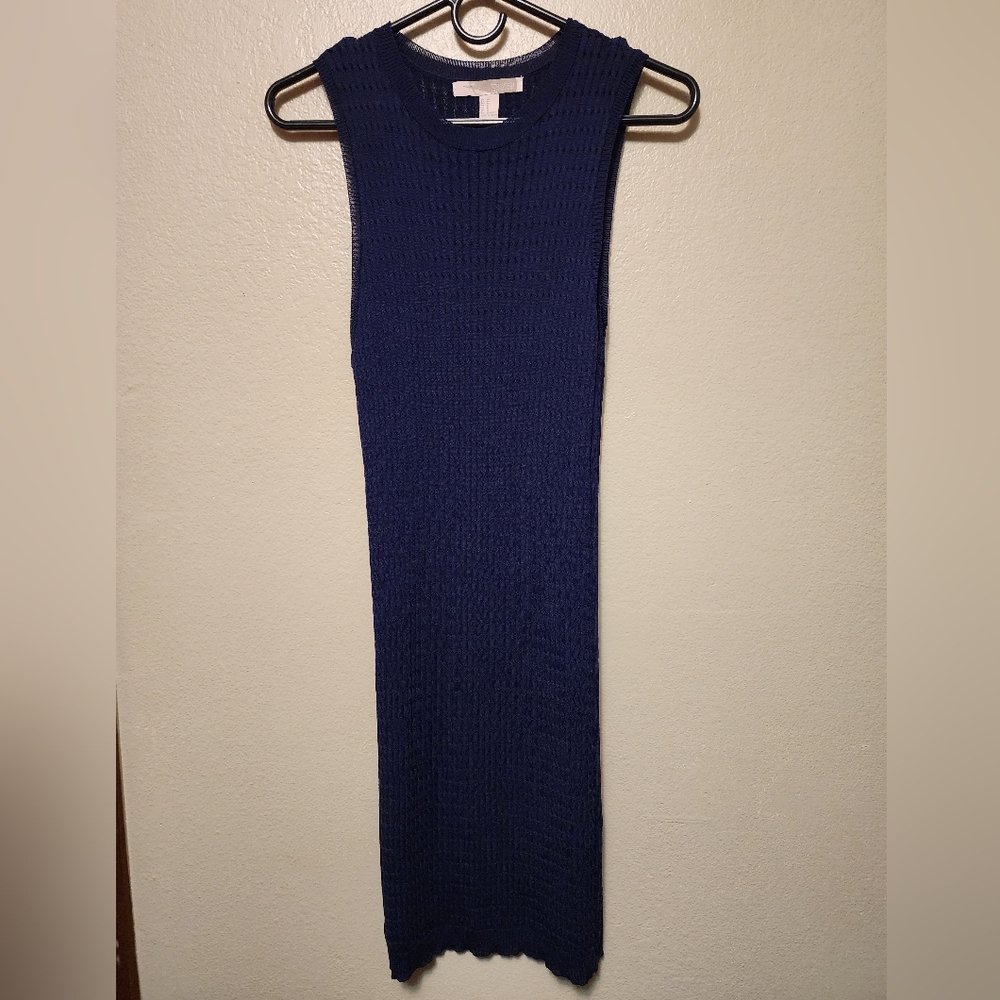 Sleeveless Navy Blue Dress